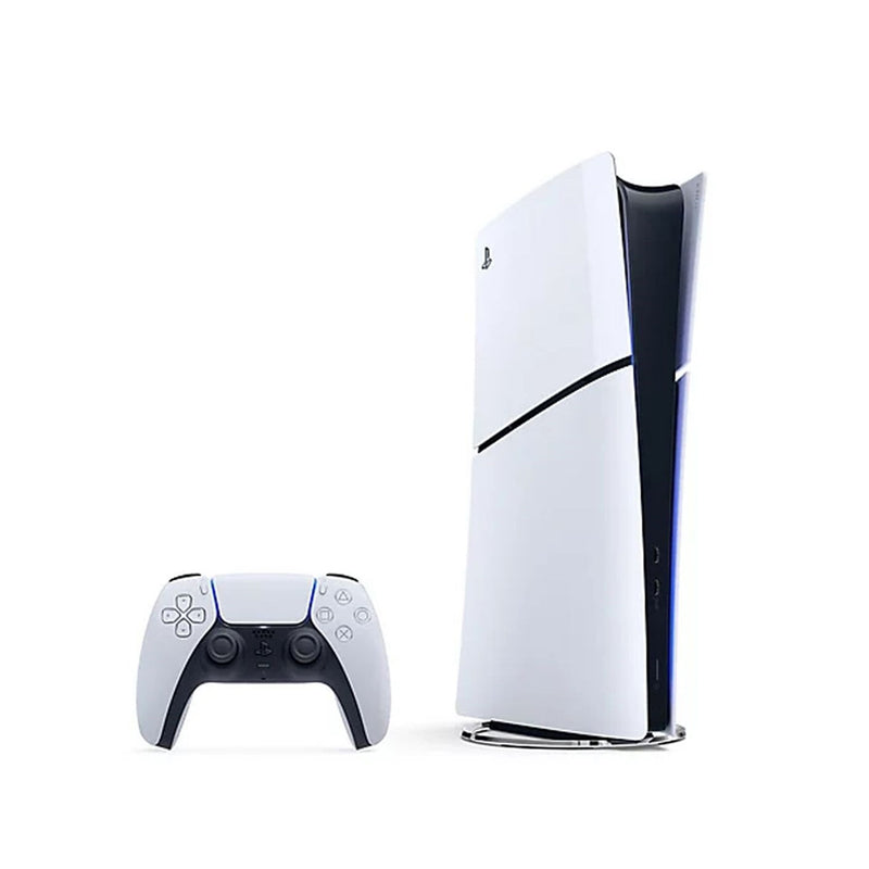 PlayStation 5 Slim Digital Edition in White with DualSense controller
