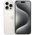 Apple iPhone 15 Pro Max in White Titanium, front and rear view